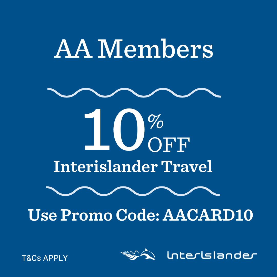 Interislander AA members 10% off promo code 