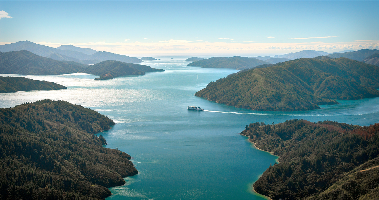 InterIslander Kaitaki Aerial Marlborough Sounds