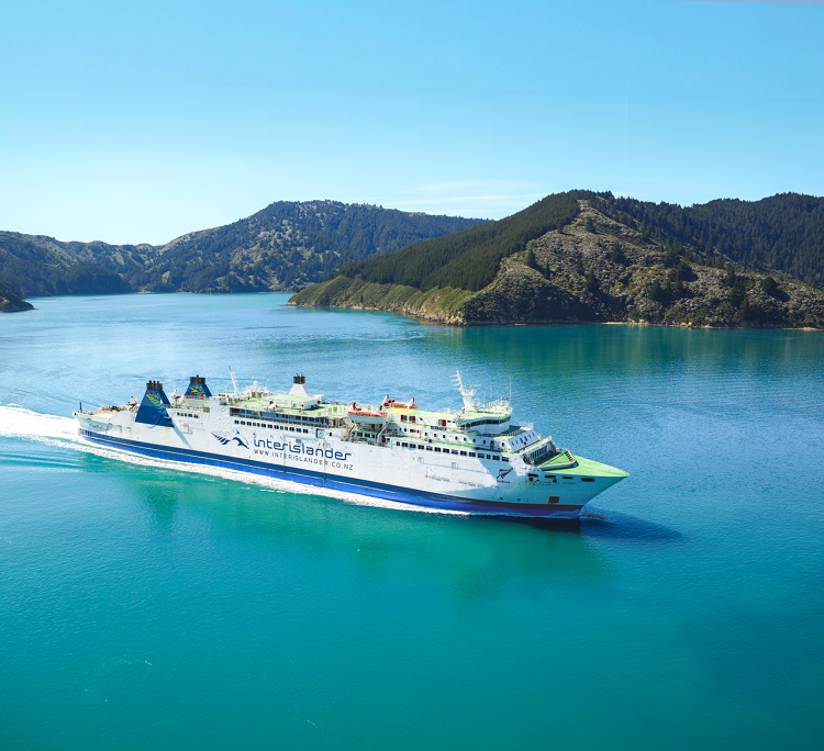 Interislander Aratere Gliding through the Sounds Aerial LK0310