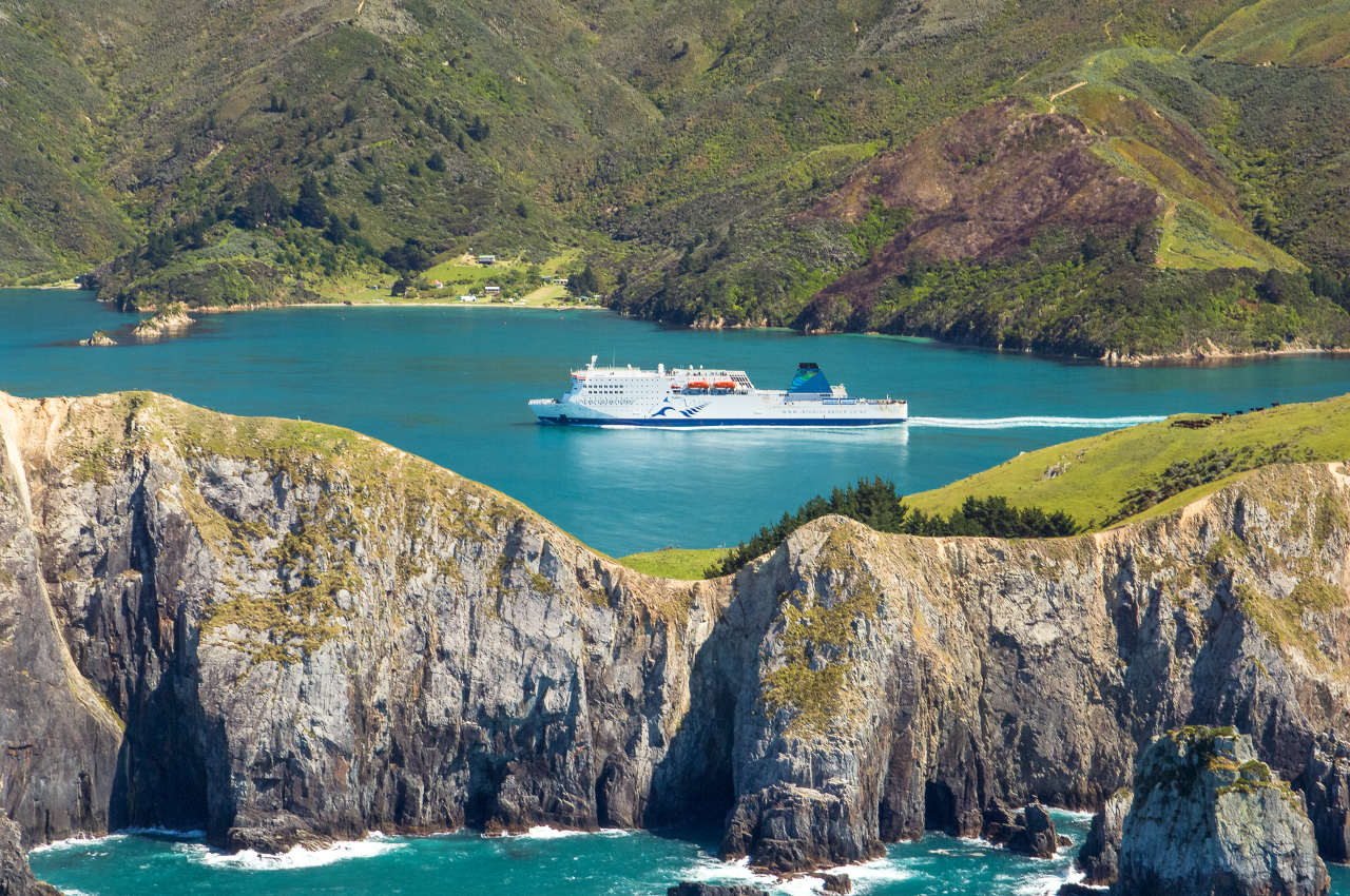 Interislander Kaitaki Aerial Passing Whekenui Bay LK6403