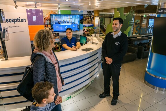 A family on the ferry