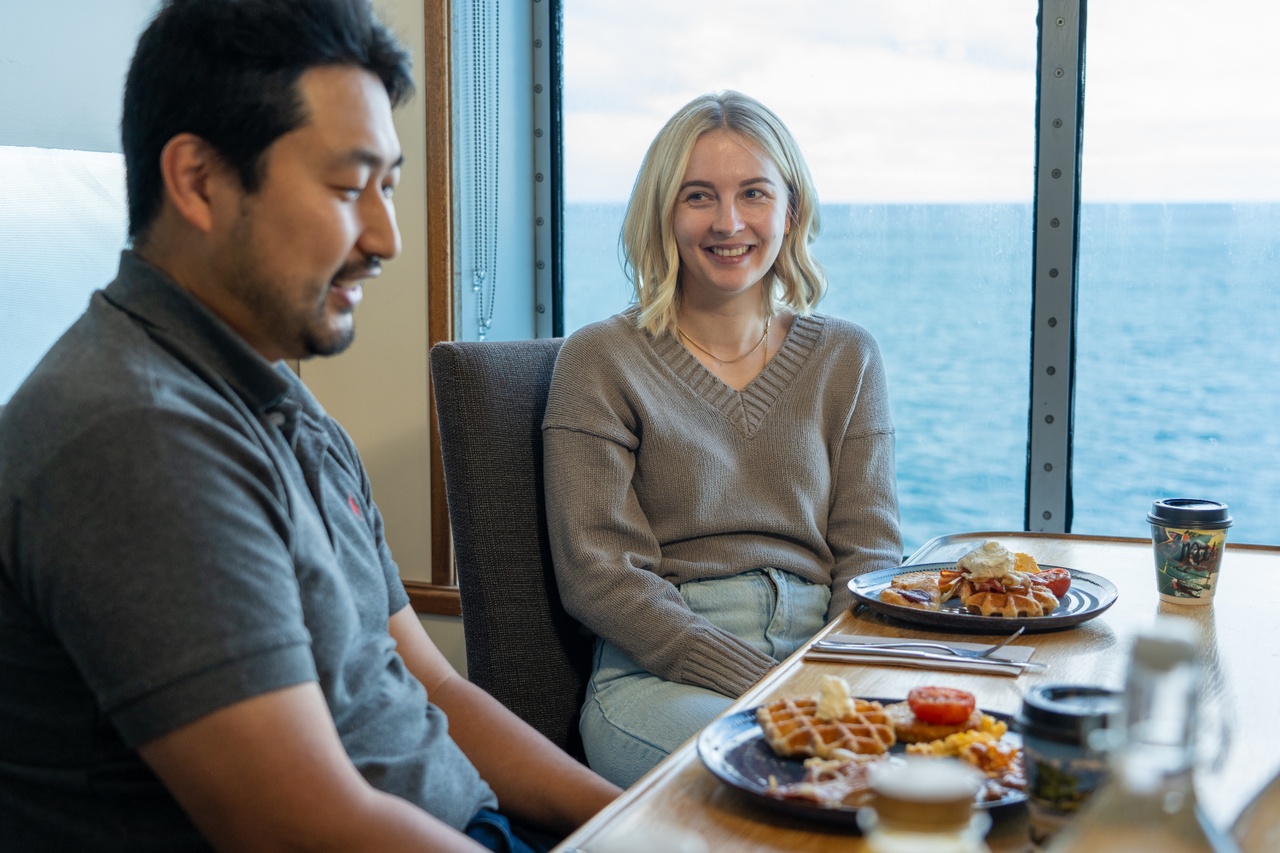 Breakfast with a view from Pelorus Jack Lounge 1