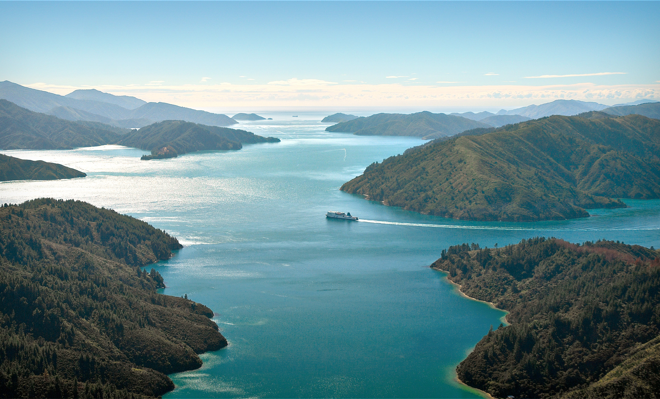 InterIslander Kaitaki Aerial Marlborough Sounds