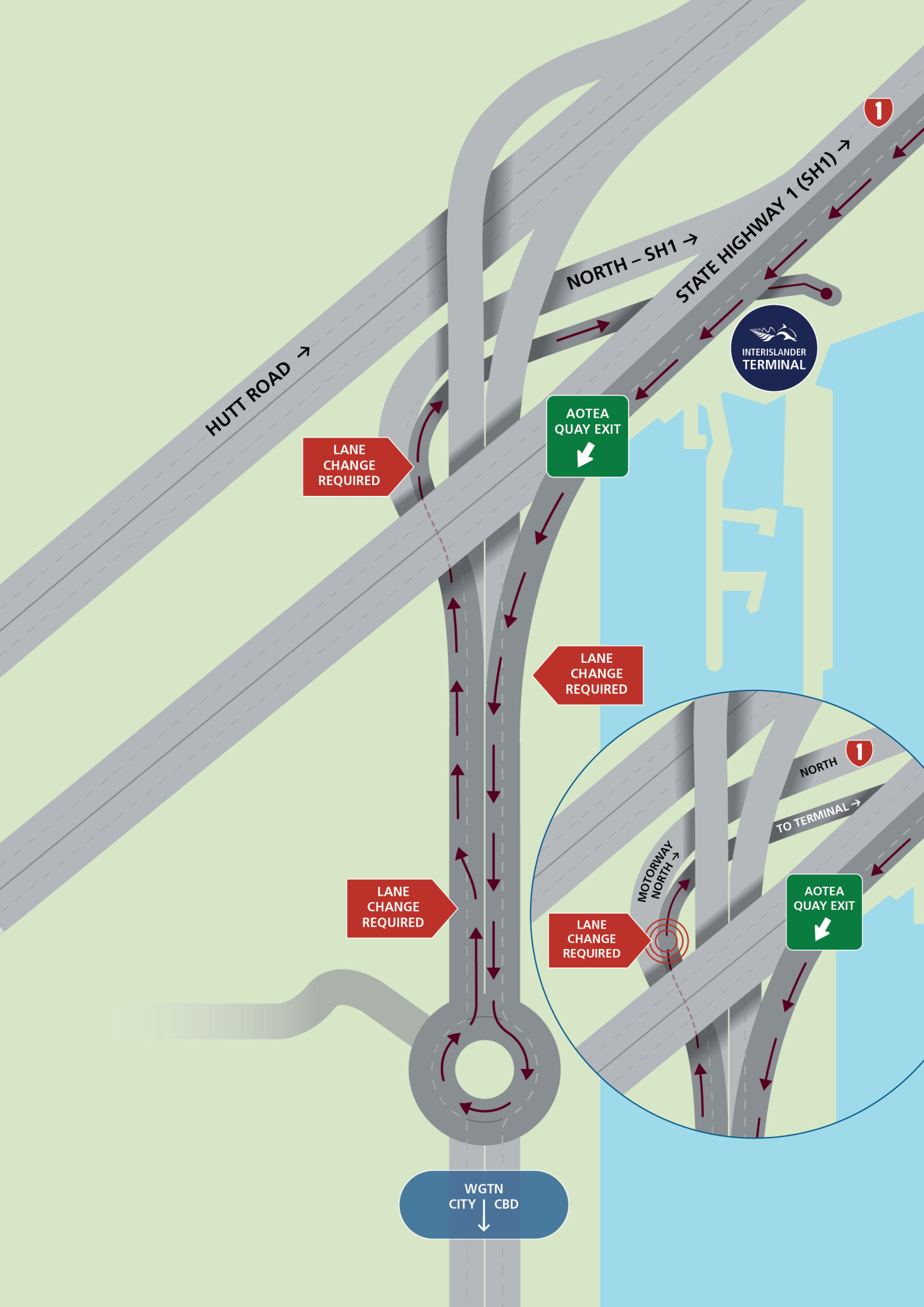 map showing driving directions to terminal